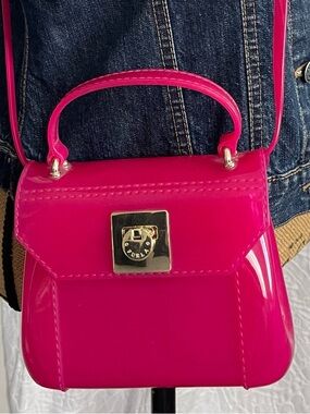 Furla Pink Candy Metropolis Mini Jelly Top Handle Crossbody Bag